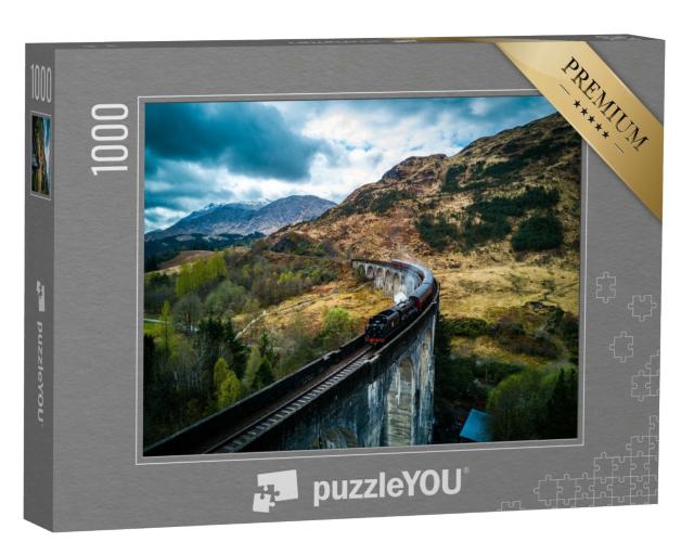 Puzzle de 1000 pièces « Train à vapeur sur le célèbre viaduc de Glenfinnan, Écosse »