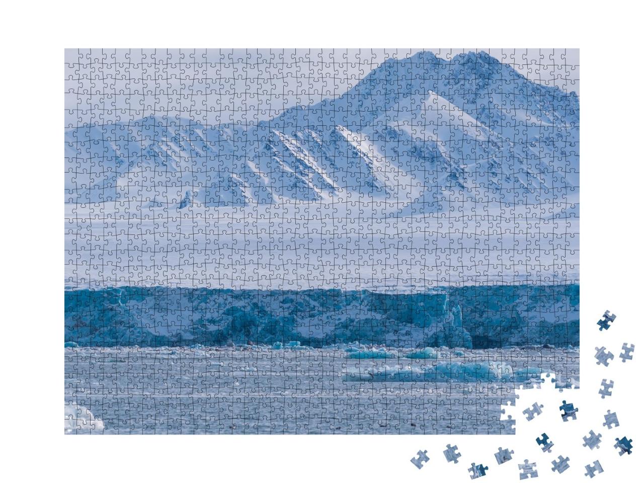Puzzle de 1000 pièces « Glace et glaciers au coucher du soleil, Svalbard, Norvège »