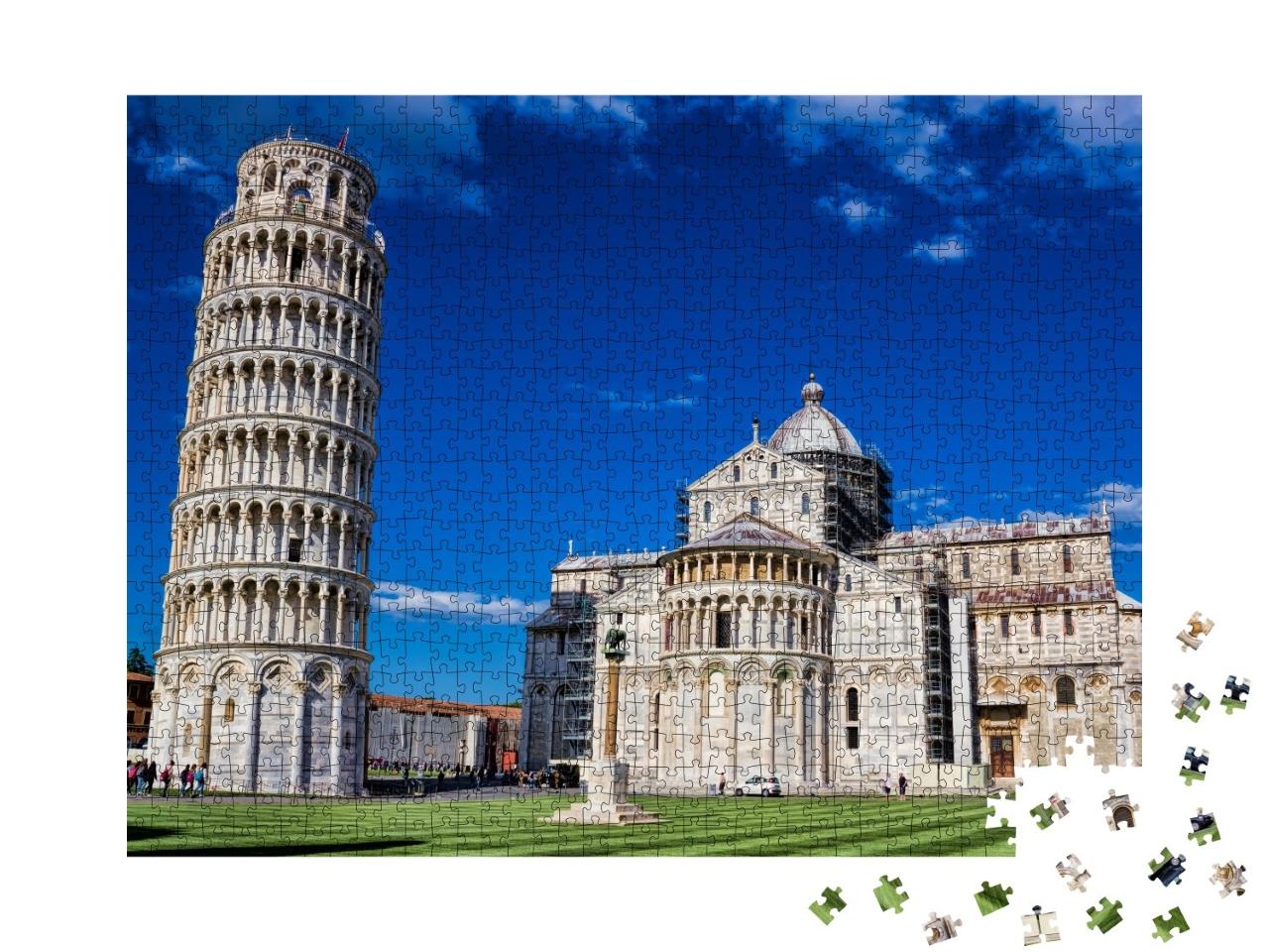 Puzzle de 1000 pièces « Piazza dei Miracoli avec la cathédrale et la tour penchée à Pise, Italie »