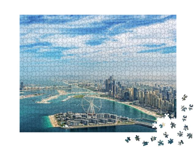 Puzzle de 1000 pièces « Impressionnante vue aérienne de la ligne d'horizon de Dubaï »