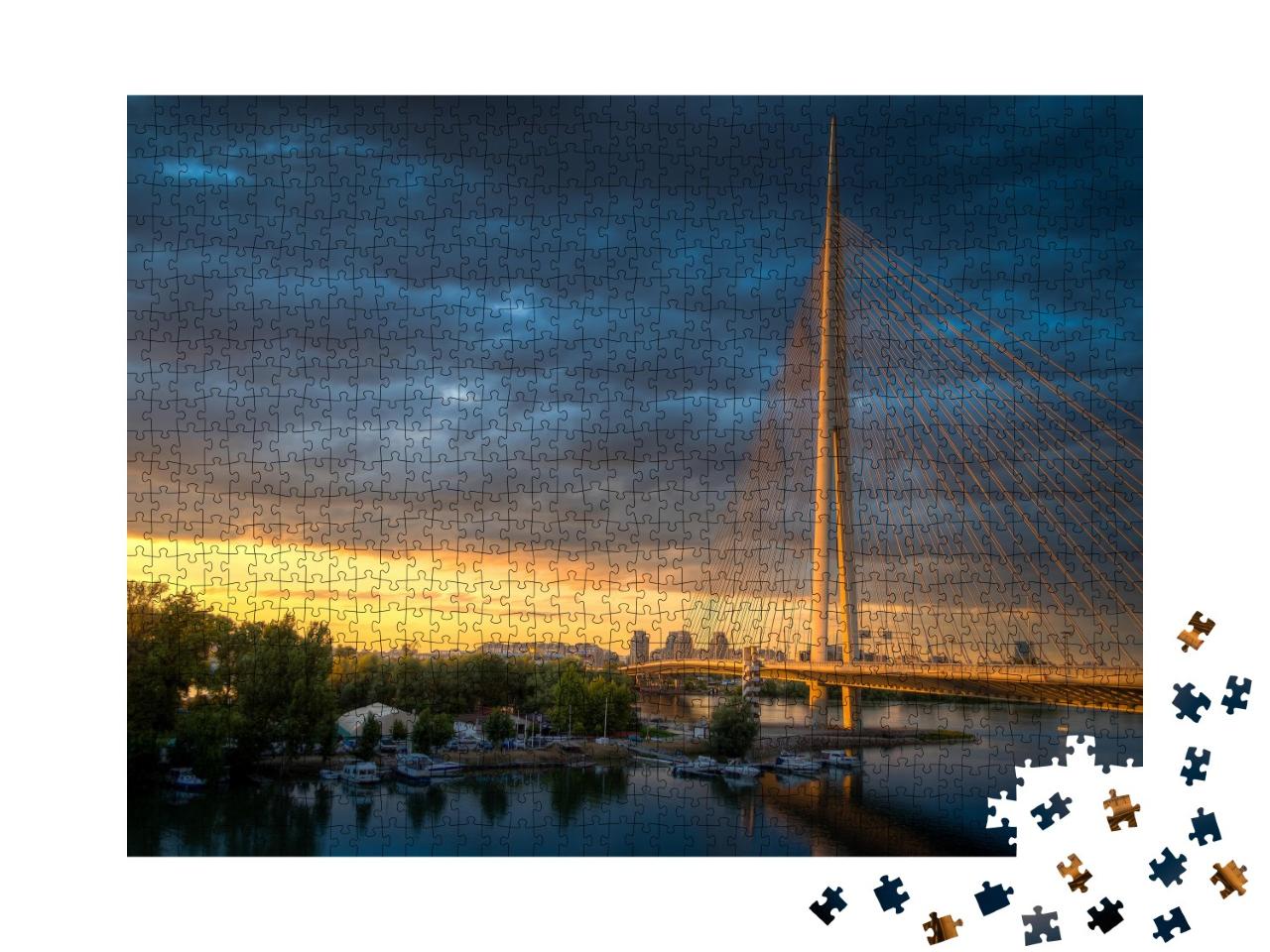 Puzzle de 1000 pièces « Pont suspendu à Belgrade - Most na Adi »