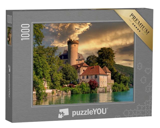 Puzzle de 1000 pièces « un château médiéval au bord du lac d'Annecy dans les Alpes, France »