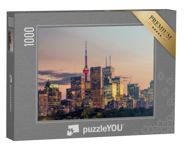 Puzzle de 1000 pièces « Bâtiment dans la ville de Toronto la nuit, Ontario, Canada »