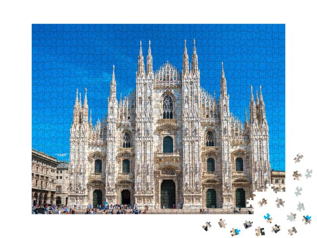 Puzzle de 1000 pièces « La cathédrale de Milan, célèbre dans le monde entier, Italie »