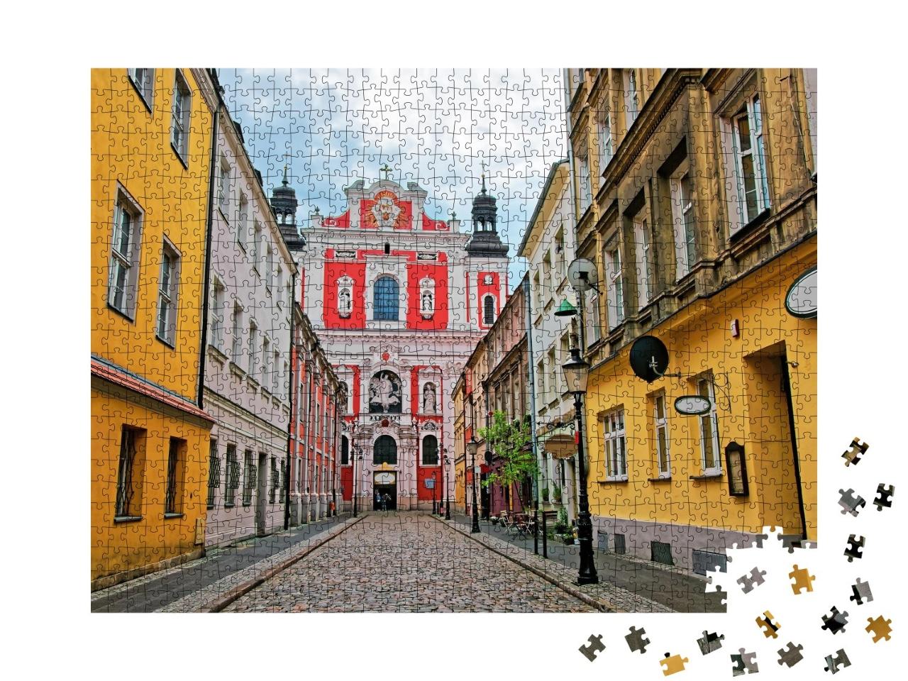 Puzzle de 1000 pièces « L'église Saint-Stanislas au cœur de la vieille ville de Poznan, Pologne »