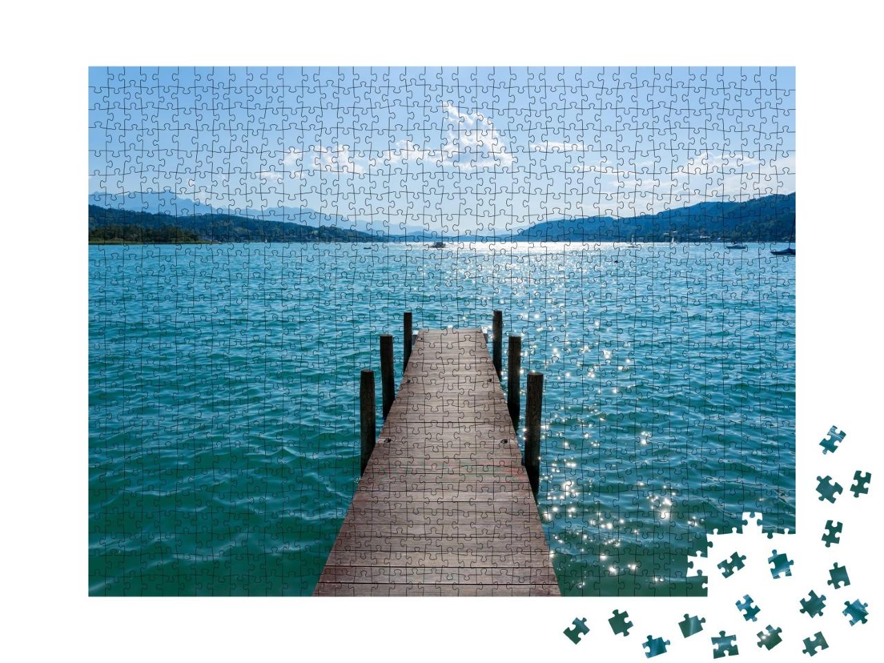 Puzzle de 1000 pièces « Dock sur le lac de Wörthersee en Carinthie, Autriche »