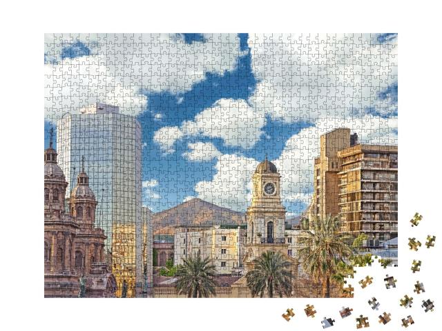 Puzzle de 1000 pièces « Centre-ville de Santiago du Chili »