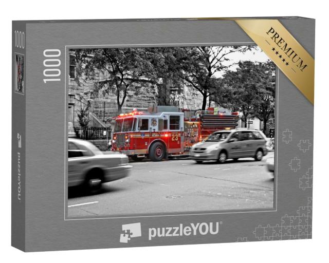 Puzzle de 1000 pièces « Camion des pompiers de New York en action »