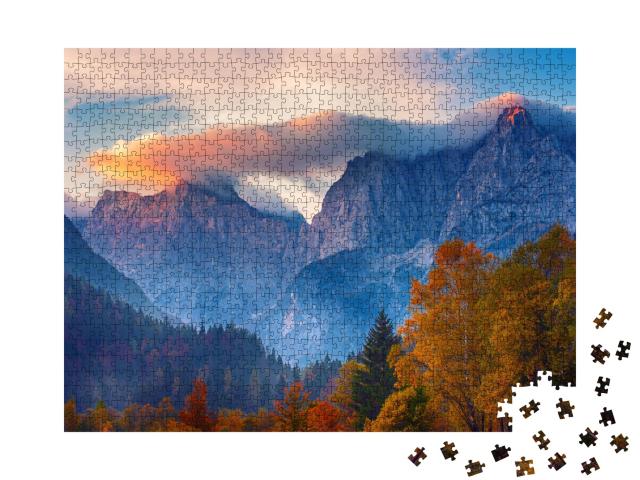 Puzzle de 1000 pièces « Sommet du Triglav au lever du soleil, Slovénie, Parc national du Triglav »