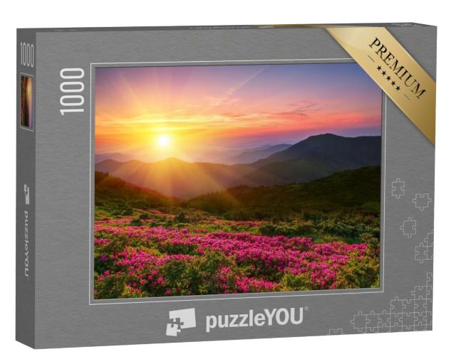 Puzzle de 1000 pièces « Coucher de soleil sur les montagnes »