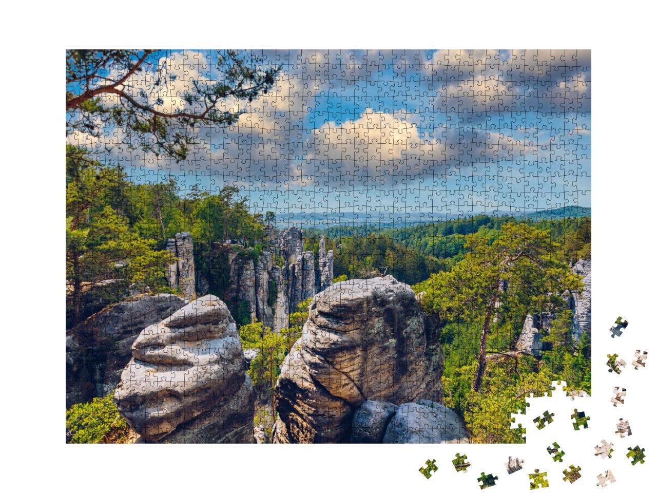 Puzzle de 1000 pièces « Rocher de Prachov, formation rocheuse dans la région de Cesky Raj, République tchèque »