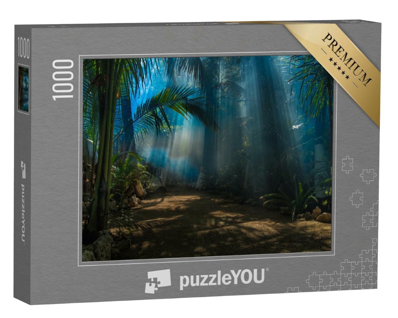Puzzle de 1000 pièces « Lumière du matin dans un jardin de la jungle »