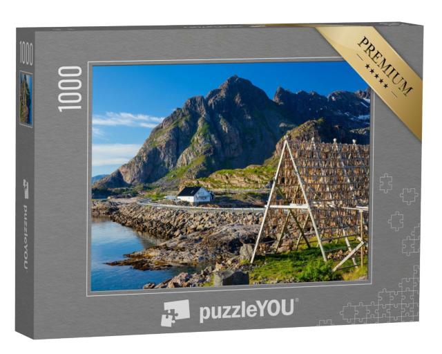 Puzzle de 1000 pièces « Morue à sécher : Henningsvaer, Lofoten, Norvège »