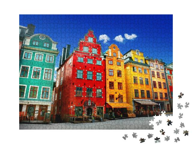 Puzzle de 1000 pièces « Maisons colorées de Stockholm »