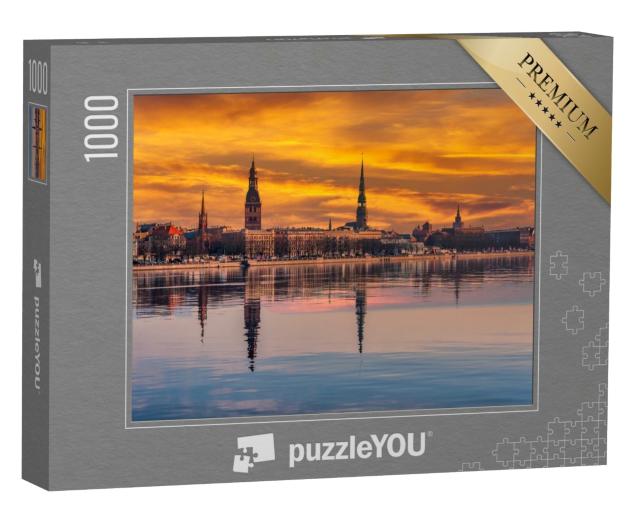 Puzzle de 1000 pièces « Vue de la ville de Riga, Lettonie »