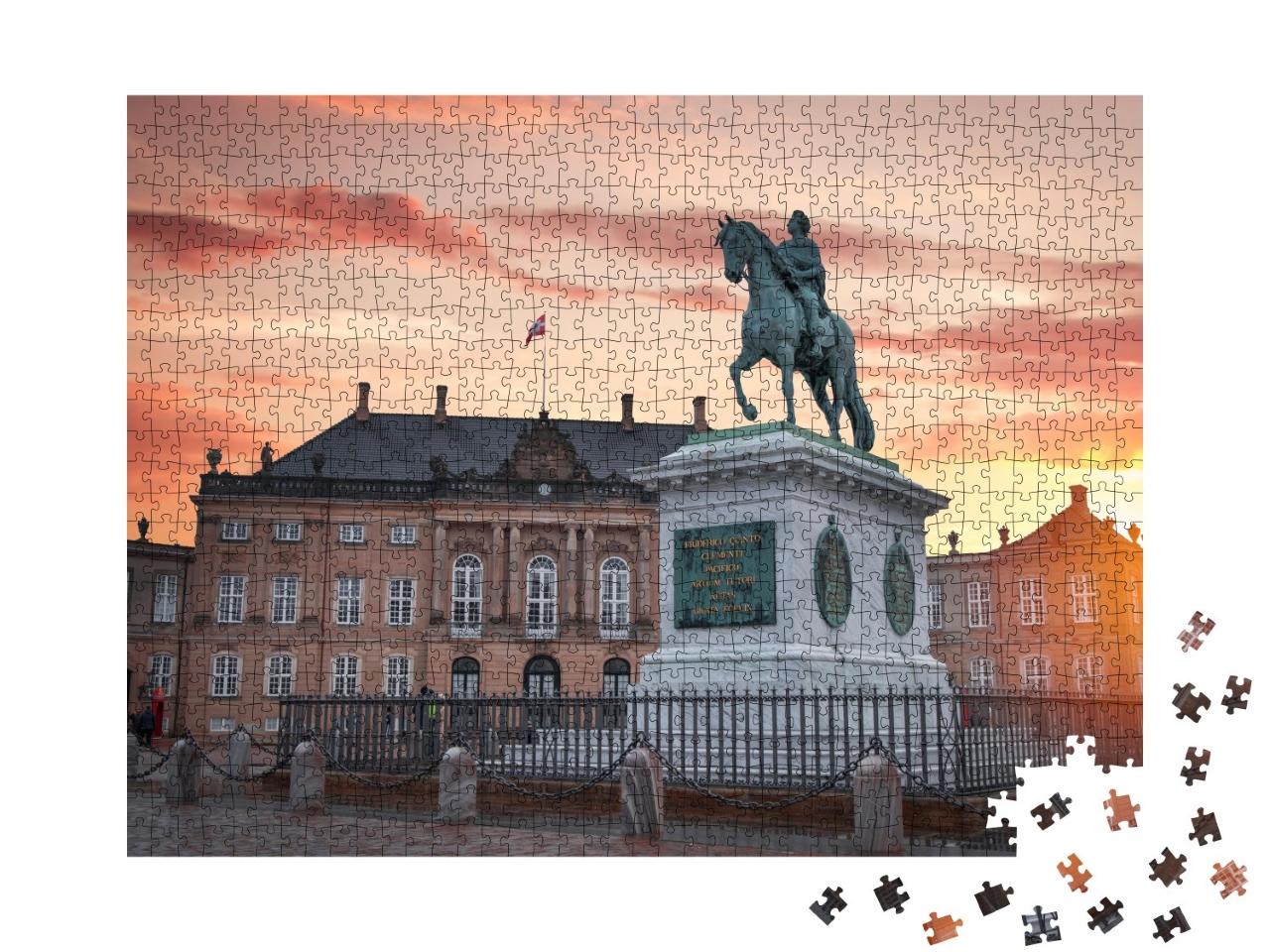 Puzzle de 1000 pièces « Le château royal d'Amalienborg à Copenhague »