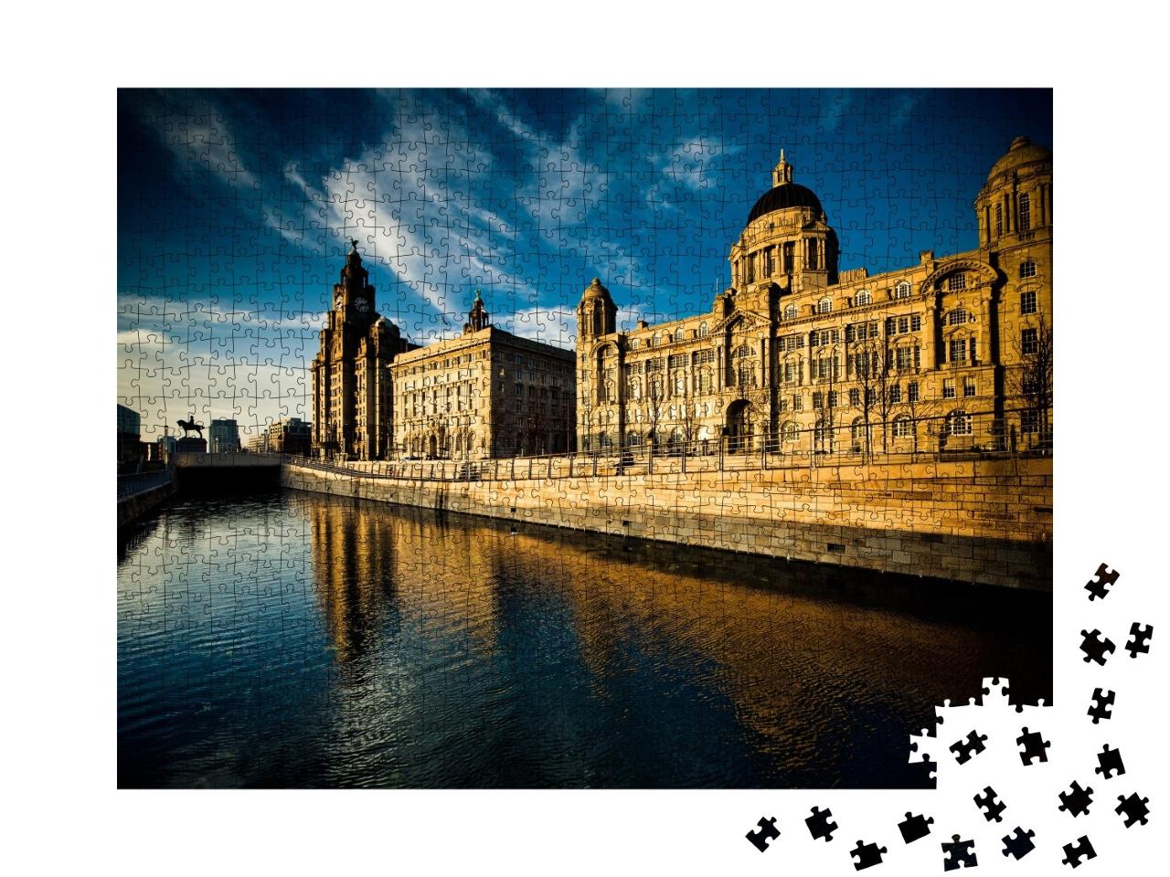 Puzzle de 1000 pièces « Skyline avec les trois grâces, Liverpool »