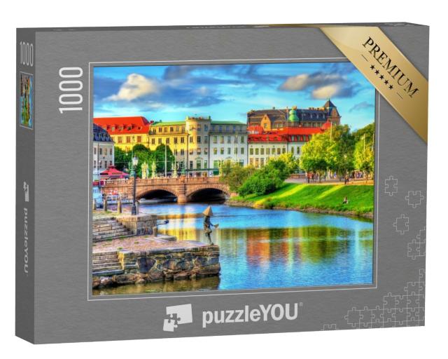 Puzzle de 1000 pièces « Canal dans le centre historique de Göteborg, Suède »