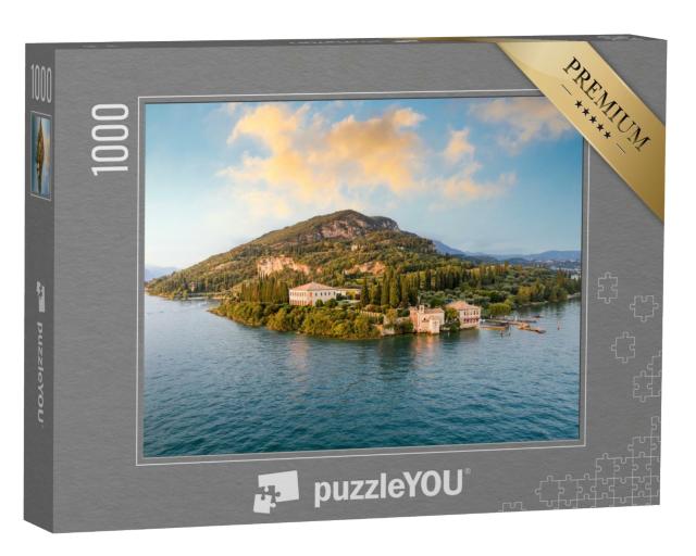 Puzzle de 1000 pièces « La colline de San Vigilio, lac de Garde, Italie »