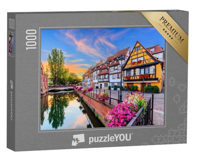 Puzzle de 1000 pièces « Colmar, Alsace, France. Petite Venise, canal d'eau et maisons traditionnelles à colombages. »