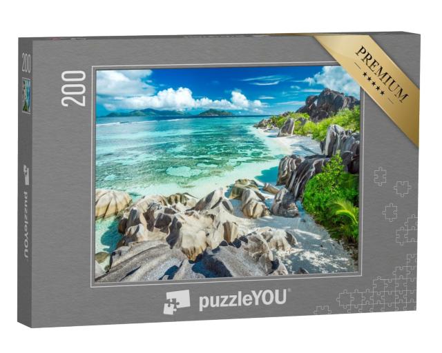 Puzzle de 200 pièces « Anse Source D'Argent - La plus belle plage des Seychelles »
