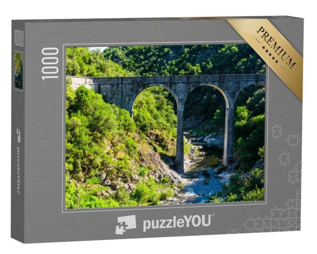 Puzzle de 1000 pièces « Gorges du Doux - Vue du train du Mastrou Ardèche, Ardèche, France »