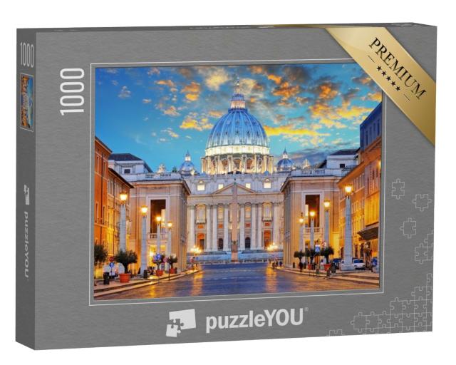 Puzzle de 1000 pièces « Basilique Saint-Pierre, Via della Conciliazione, Rome »
