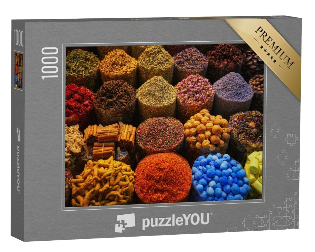 Puzzle de 1000 pièces « Épices colorées au Grand Souq de Dubaï »