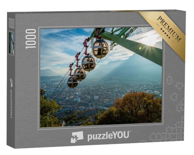 Puzzle de 1000 pièces « Téléphérique sur la colline de la Bastille à Grenoble »