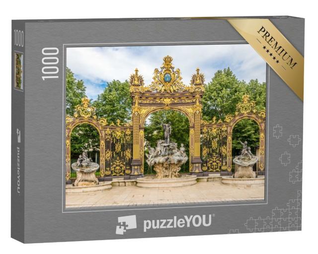 Puzzle de 1000 pièces « Vue de la fontaine de Neptune sur la place de Stanislas à Nancy, France »