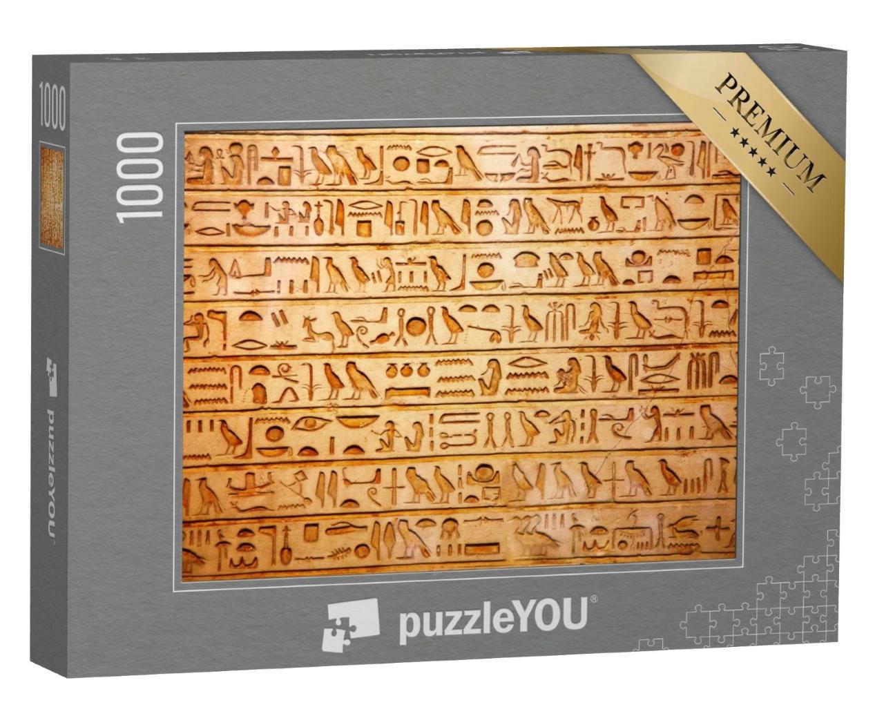 Puzzle de 1000 pièces « Hiéroglyphes de l'Égypte ancienne gravés dans la pierre »