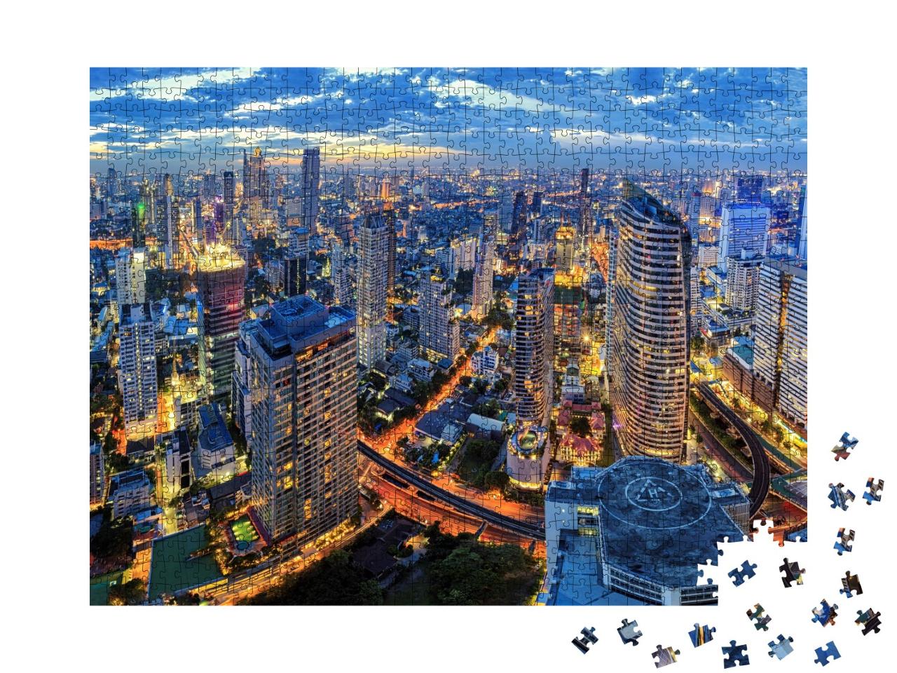 Puzzle de 1000 pièces « Paysage urbain au cœur de Bangkok, Thaïlande »