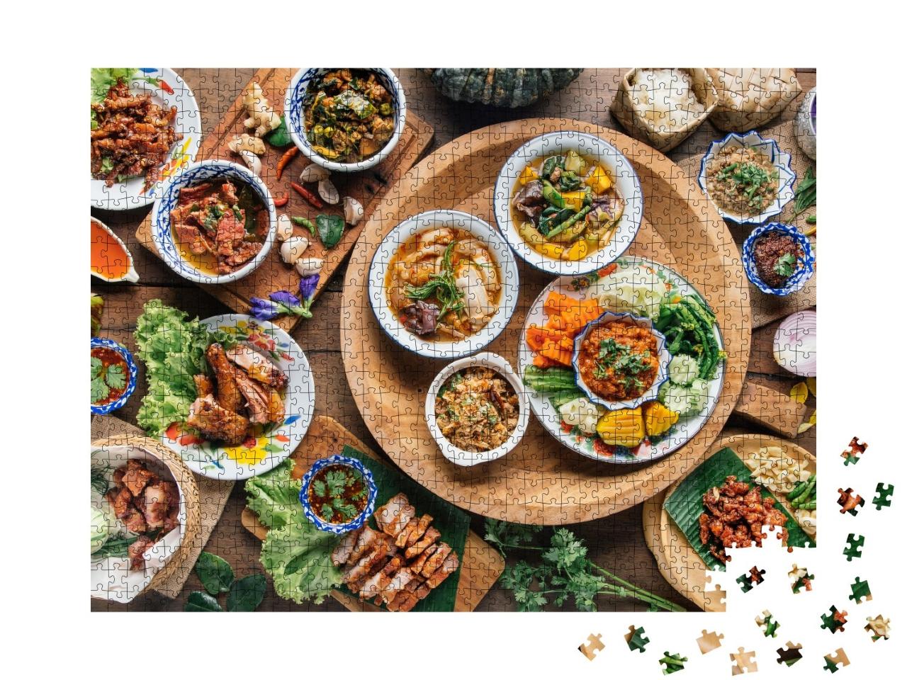 Puzzle de 1000 pièces « Manger sur une table en Thaïlande »
