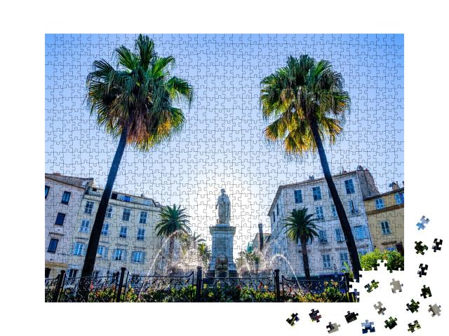 Puzzle de 1000 pièces « la célèbre vieille ville et le port d'ajaccio en corse »