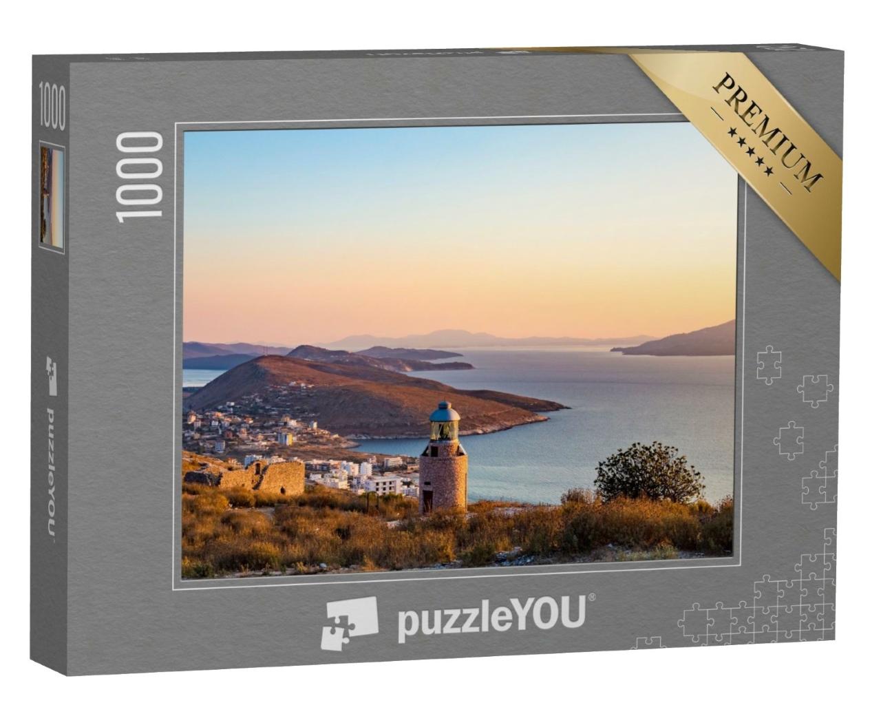 Puzzle de 1000 pièces « Magnifique coucher de soleil sur la mer Ionienne, Saranda, Albanie »