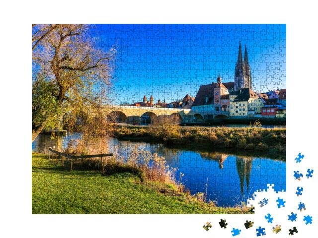 Puzzle de 1000 pièces « Regensburg et Danube, Bavière »