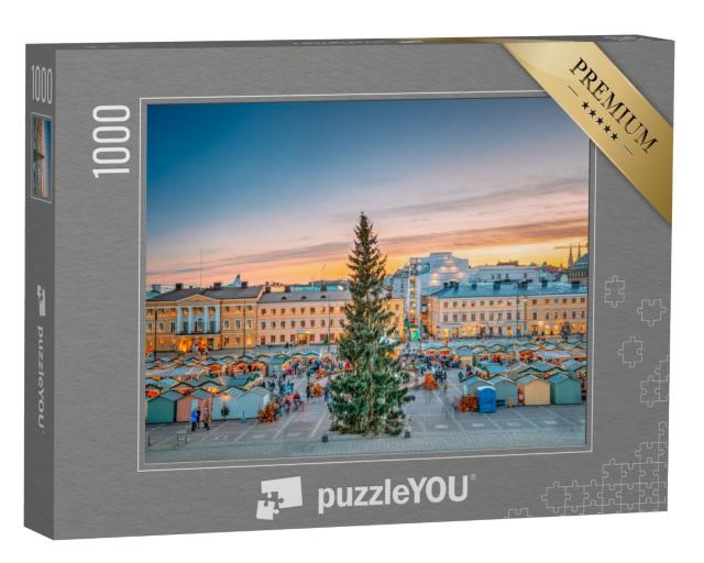 Puzzle de 1000 pièces « Marché de Noël de la place du Sénat, Helsinki, Finlande »
