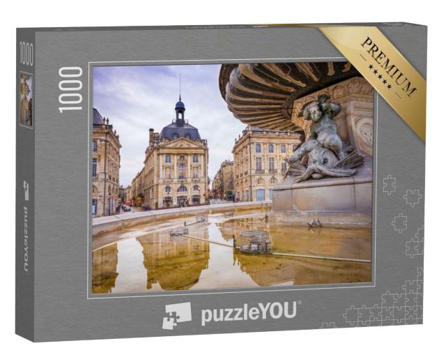 Puzzle de 1000 pièces « La place de la Bourse dans la ville de Bordeaux, France »