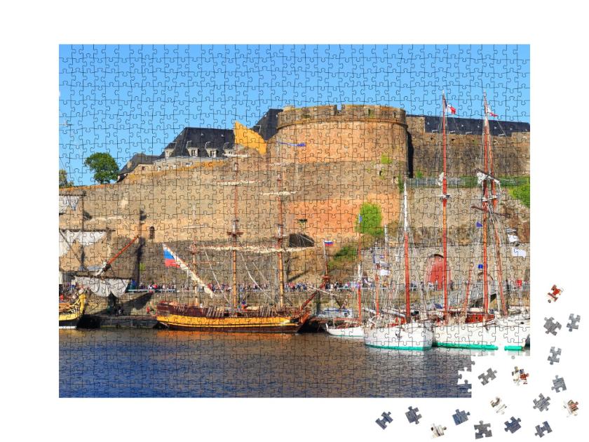 Puzzle de 1000 pièces « Port et château de Brest, Bretagne, France »
