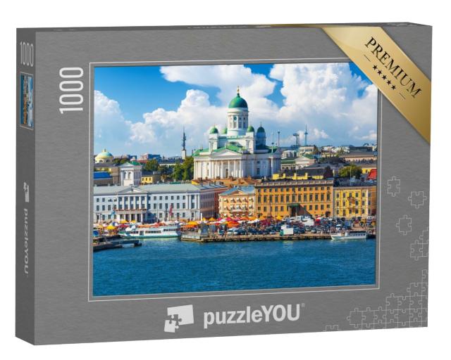 Puzzle de 1000 pièces « Panorama estival sur la jetée de la vieille ville à Helsinki, Finlande »