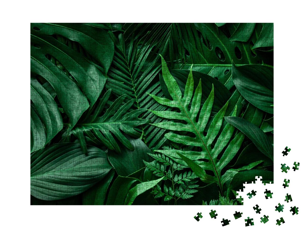 Puzzle de 1000 pièces « Feuille verte et palmiers »