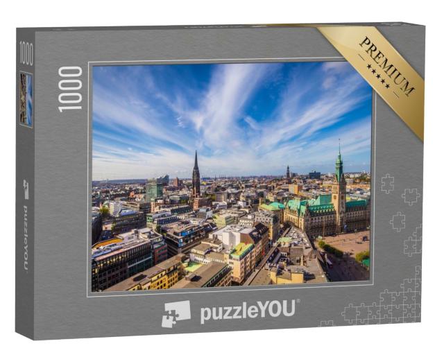 Puzzle de 1000 pièces « L'hôtel de ville de Hambourg vu d'en haut »