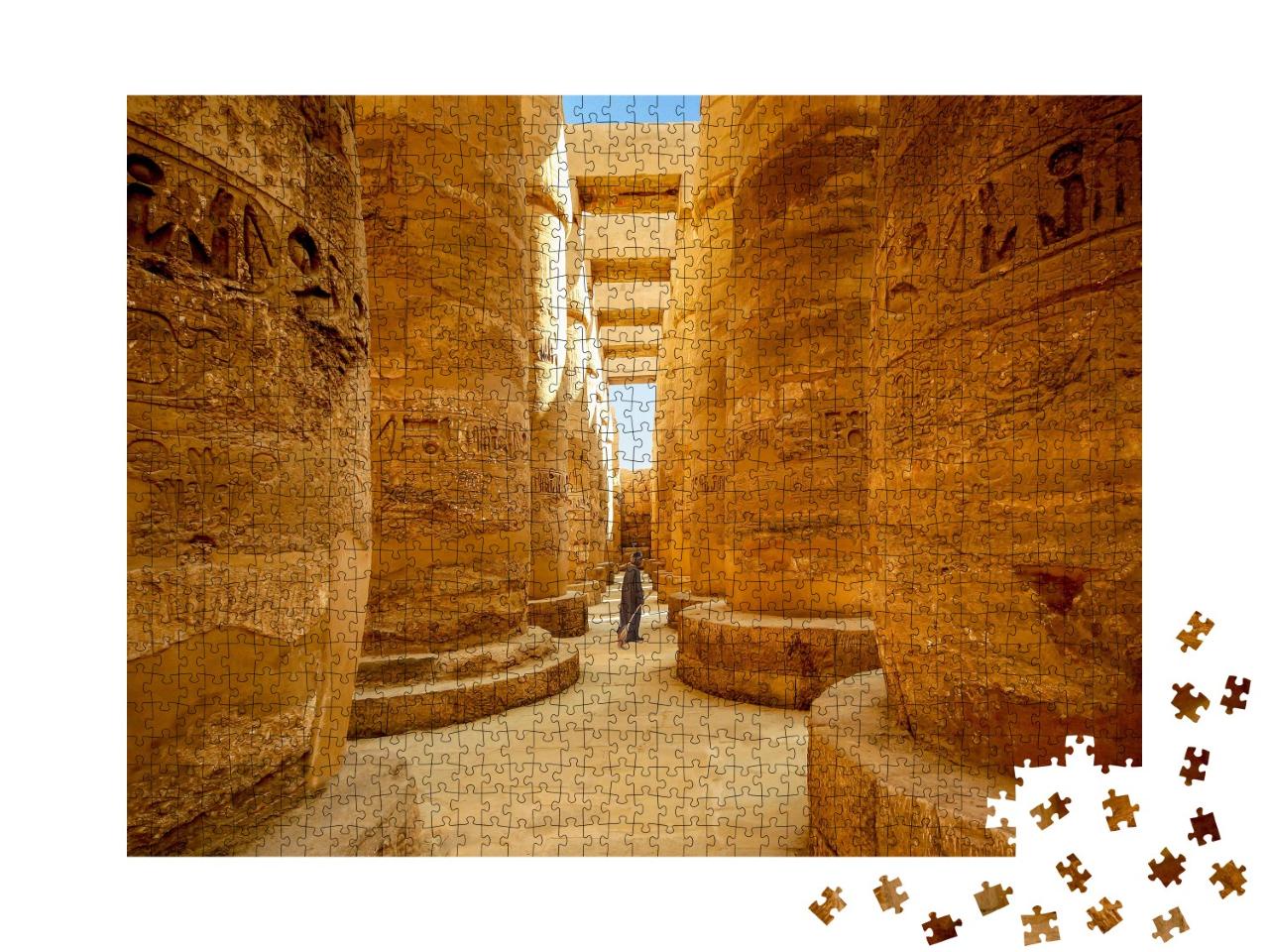 Puzzle de 1000 pièces « Gardien de temple égyptien au complexe de Karnak, Louxor, Égypte »