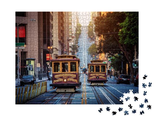 Puzzle de 1000 pièces « Cable Cars sur California Street le matin, San Francisco, États-Unis »