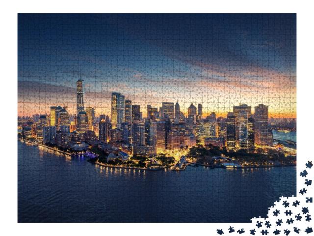 Puzzle de 2000 pièces « Skyline de New York au lever du soleil, New York, États-Unis »