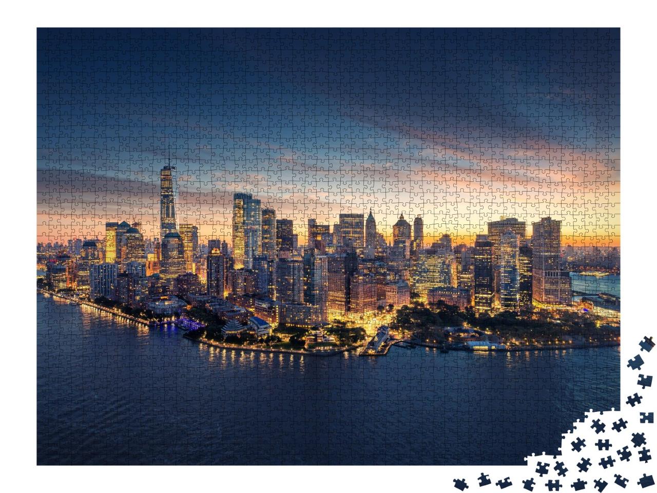Puzzle de 2000 pièces « Skyline de New York au lever du soleil, New York, États-Unis »