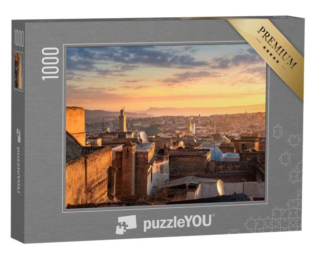 Puzzle de 1000 pièces « Vue sur l'ancienne médina de Fès , Maroc »