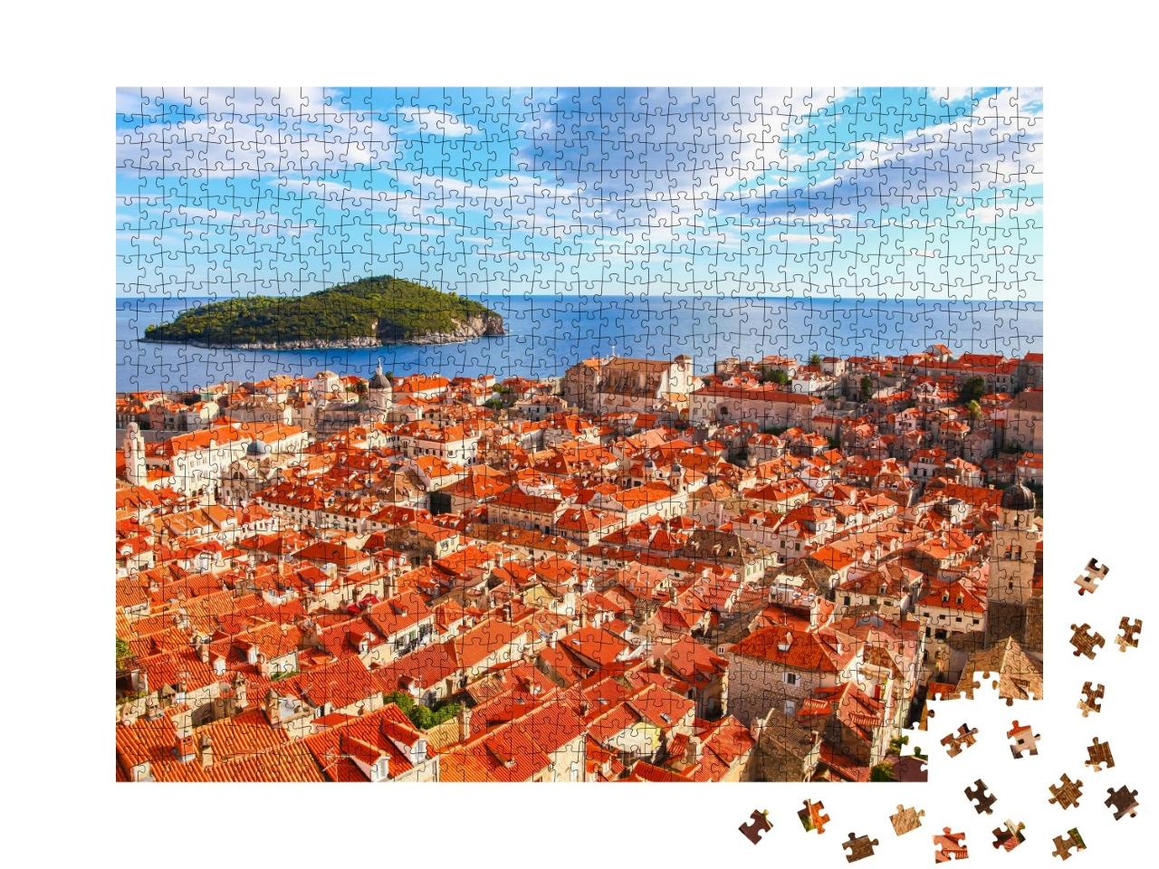 Puzzle de 1000 pièces « Vieille ville de Dubrovnik sur la mer Adriatique, Croatie »