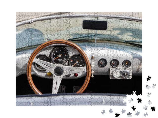 Puzzle de 1000 pièces « Détail du tableau de bord d'une voiture de sport vintage »