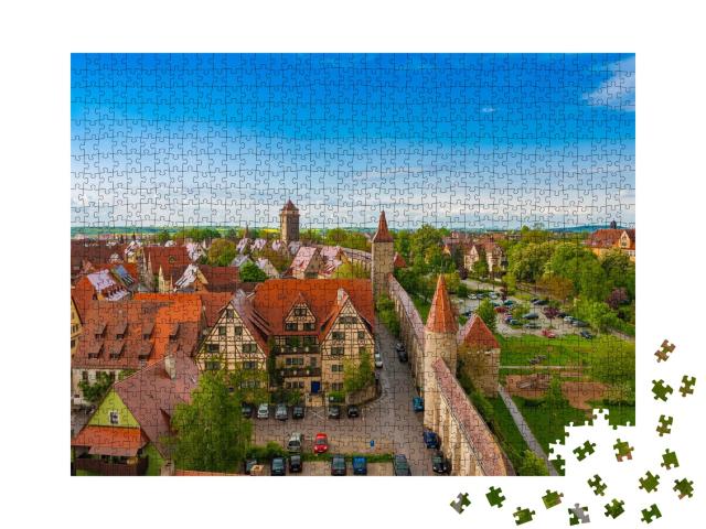 Puzzle de 1000 pièces « Rothenburg ob der Tauber vue d'en haut, Allemagne »